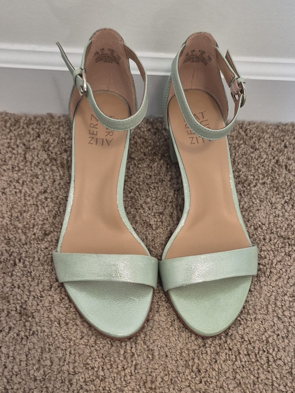 Naturalizer Mint Green Ankle-Strap Heels Size 7.5
